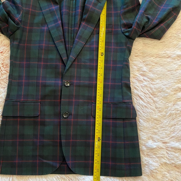 J Crew Ludlow Sportcoat 36R Slim Blue Green Plaid - Picture 6 of 8